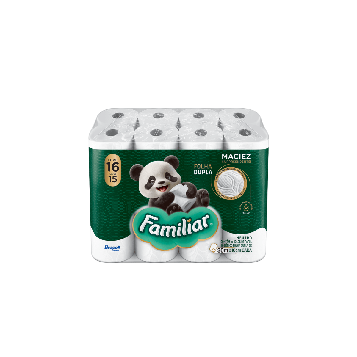 Papel Higiênico Folha Dupla 30m Leve 16 Pague 15 Familiar